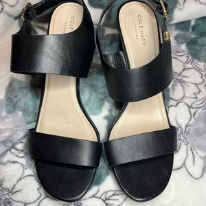 Cole Haan Black Ankle Buckle Heel